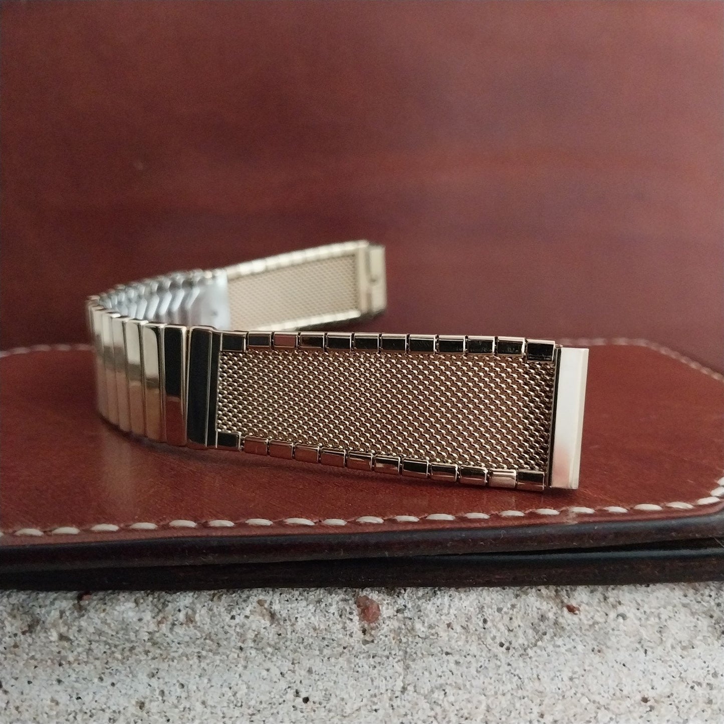 5/8" 1960s Yellow Gold-Filled Mesh JB Champion Unused MCM Vintage Watch Band