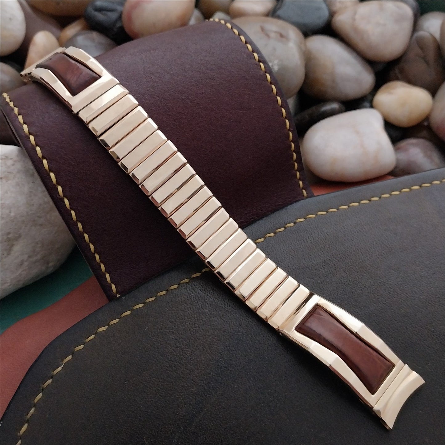 Gold Filled & Alligator Mid Century Gemex Unused 1950s Vintage Watch Band