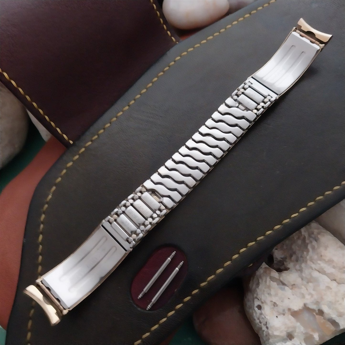 Gold Filled & Alligator Mid Century Gemex Unused 1950s Vintage Watch Band