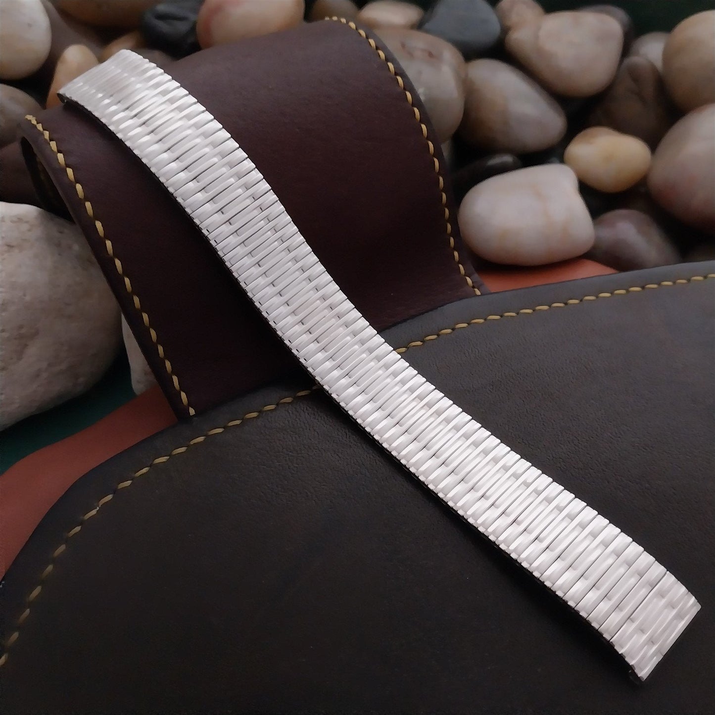 17.2mm 10K White Gold-Filled Speidel Long Thinline Unused Vintage Watch Band