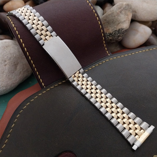 16mm 18mm 19mm 20mm Yellow Gold-Tone & Stainless Steel Jubilee Unused Watch Band