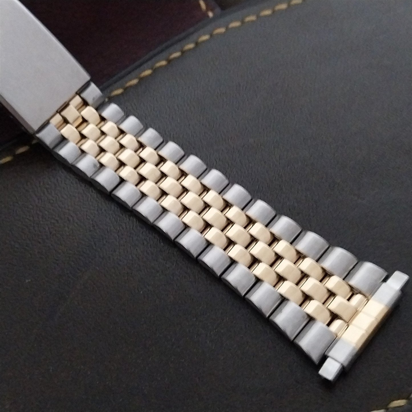 16mm 18mm 19mm 20mm Yellow Gold-Tone & Stainless Steel Jubilee Unused Watch Band