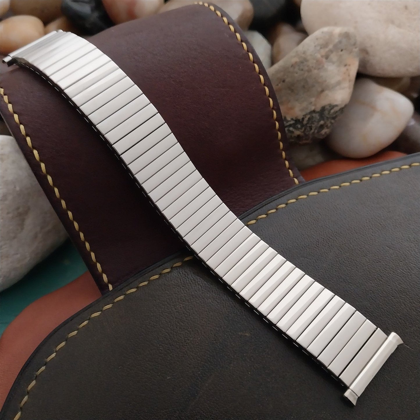 18mm 19mm 20mm JB Champion Polished Stainless Unused 1970s Vintage Watch Band