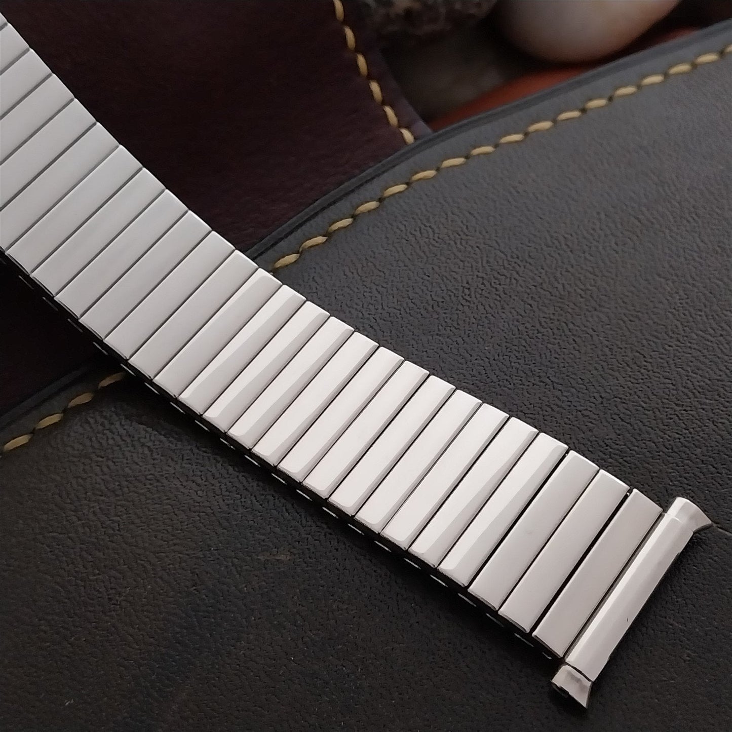 18mm 19mm 20mm JB Champion Polished Stainless Unused 1970s Vintage Watch Band