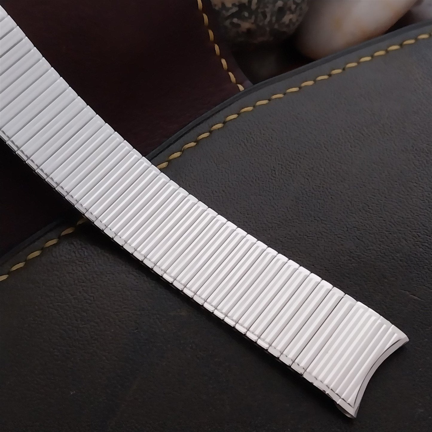 17.2mm 10K White Gold-Filled Speidel Thinline Vintage Watch Band