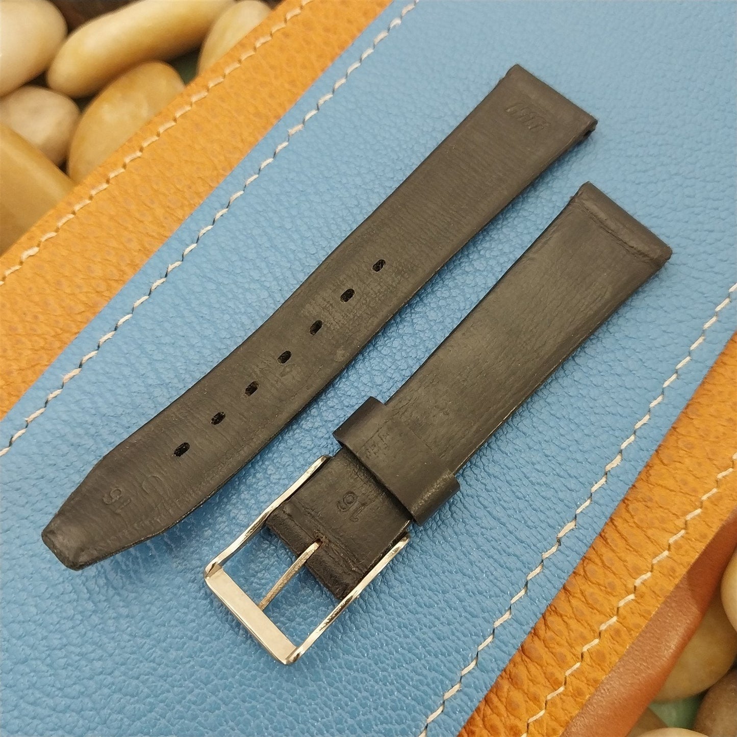 Vintage 16mm Hi-Fi Black Rubber nos Unused Classic Watch Band