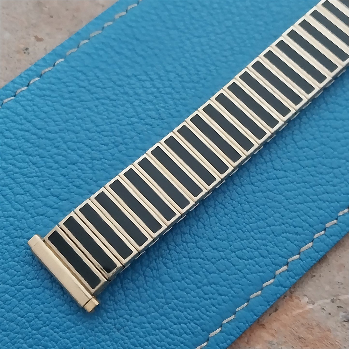 16mm 18mm 19mm Speidel Black & Gold Twistoflex Unused Vintage Watch Band