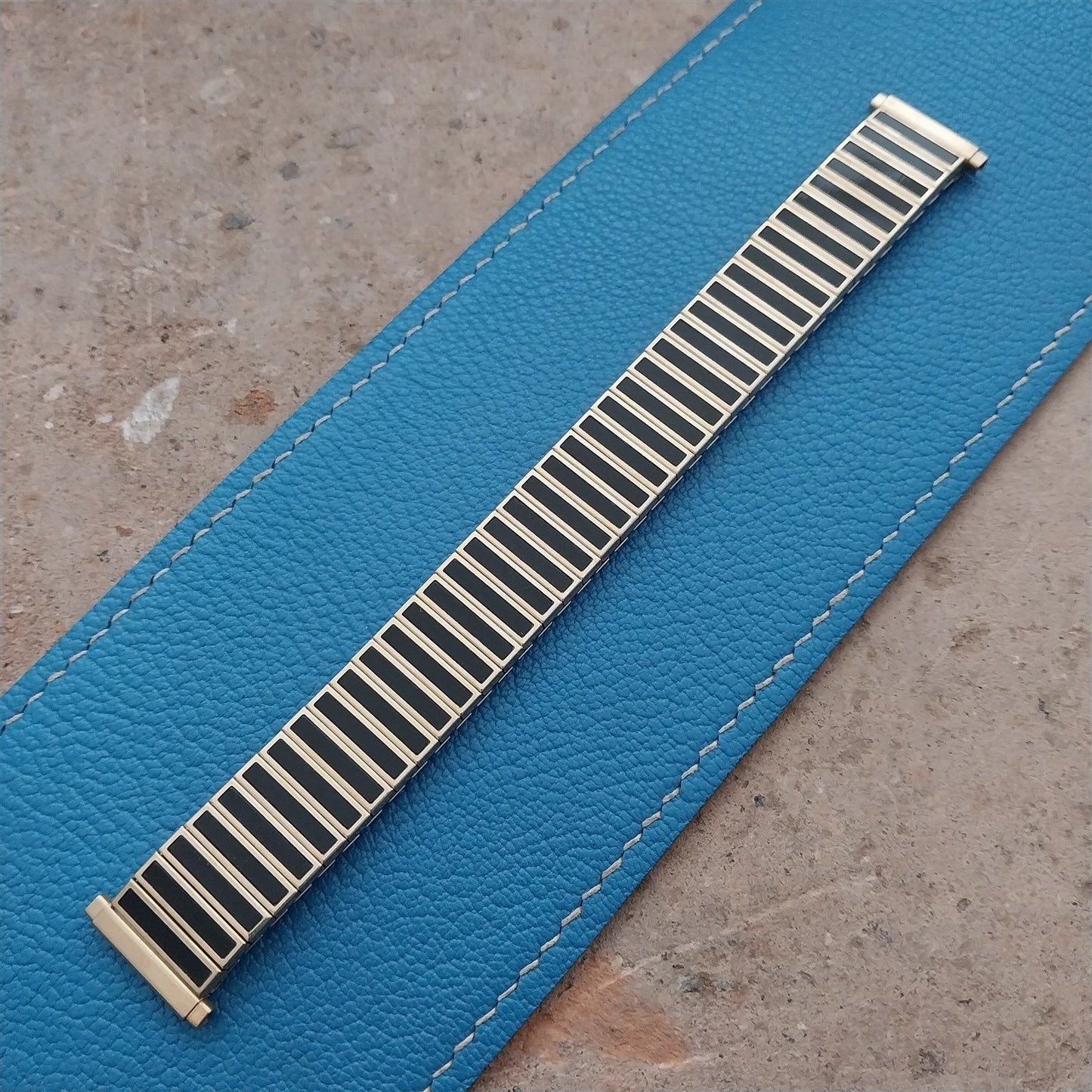 16mm 18mm 19mm Speidel Black & Gold Twistoflex Unused Vintage Watch Band