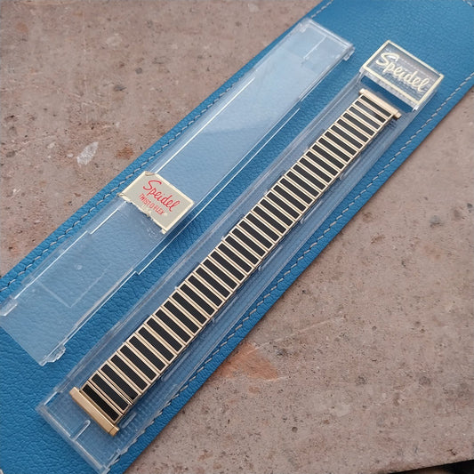 16mm 18mm 19mm Speidel Black & Gold Twistoflex Unused Vintage Watch Band