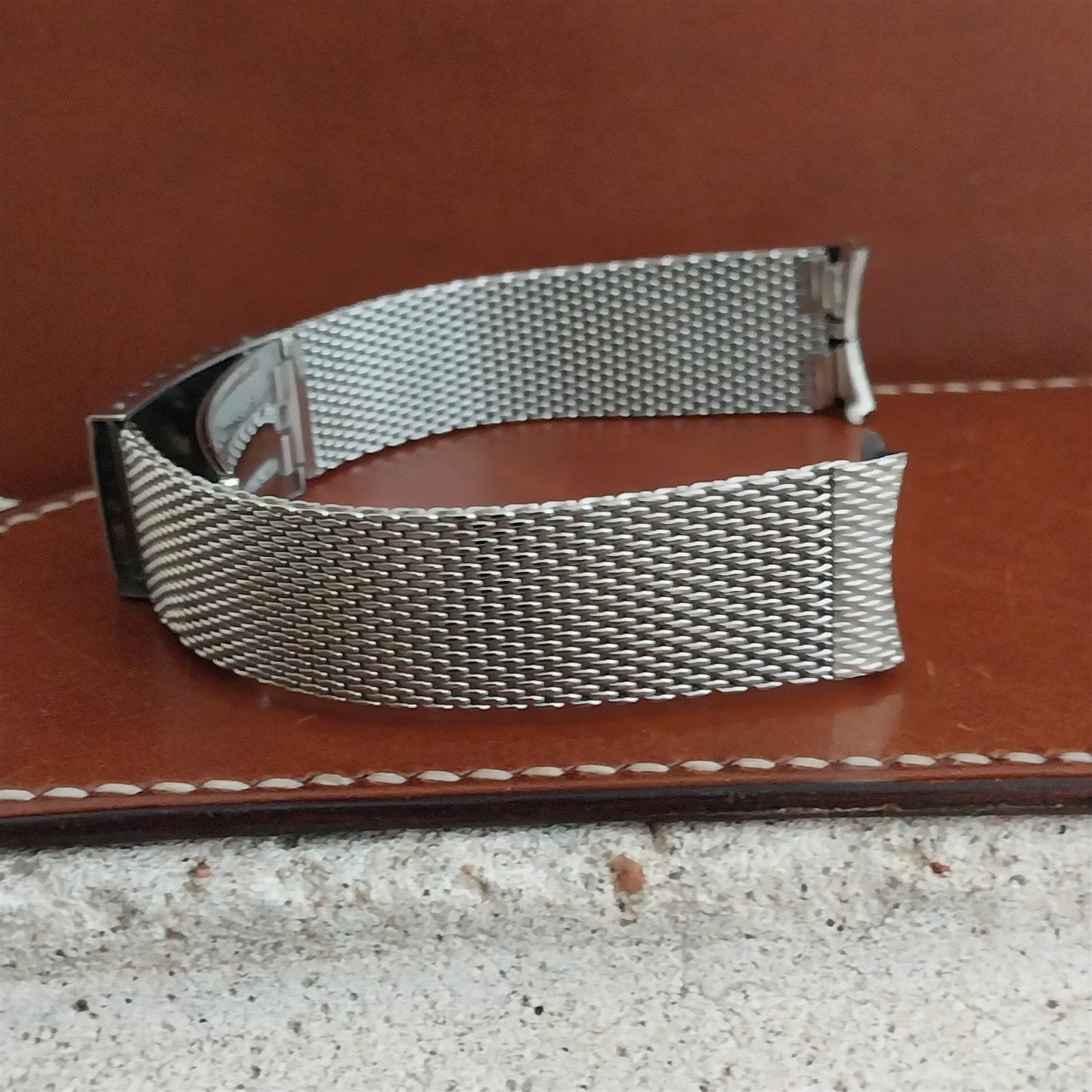 17.2mm Stainless Steel Mesh Long JB Champion USA Unused 1960s-1970s Watch Band