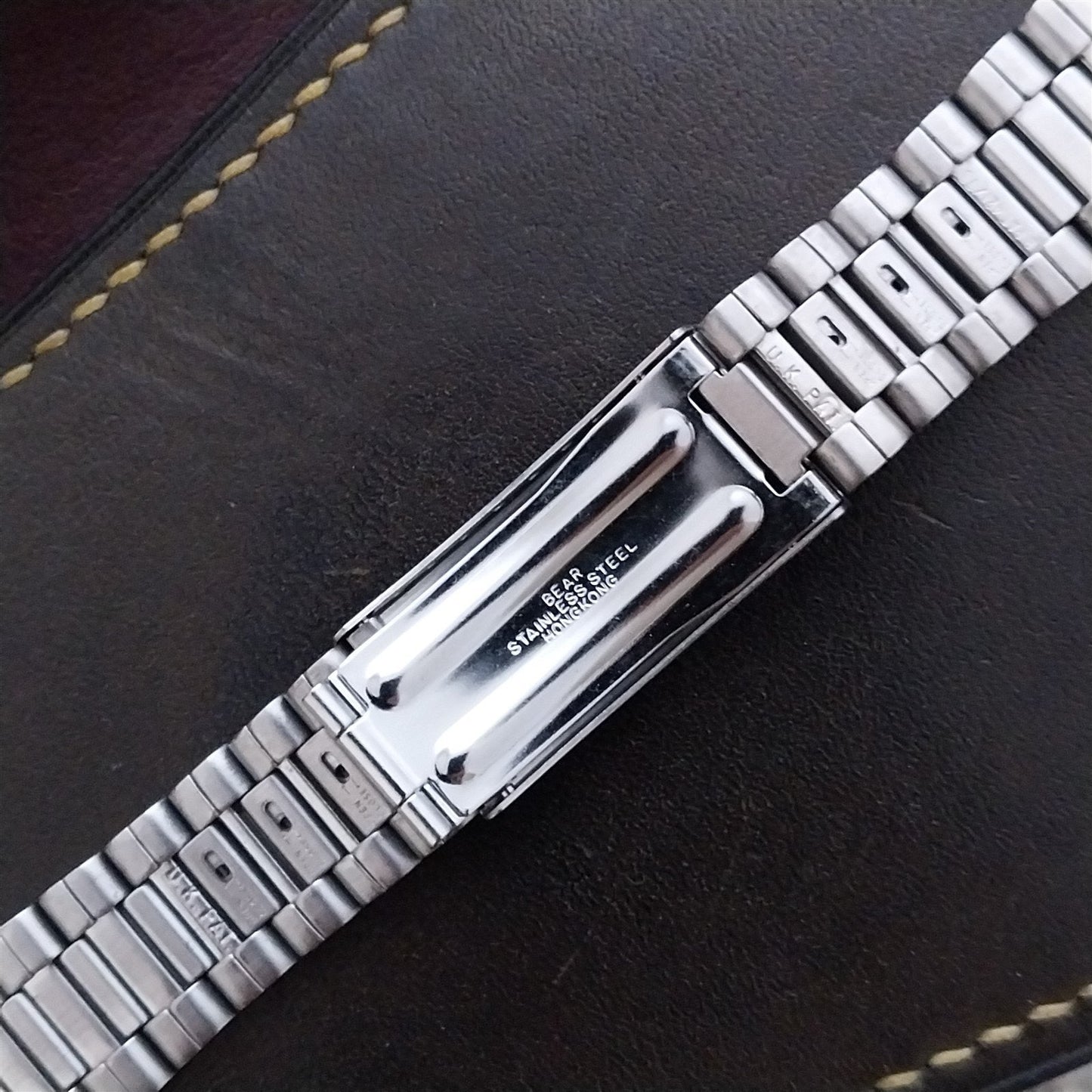 19mm Polished Stainless Steel Bar Link LED LCD Bear 1970s nos Unused Watch Band