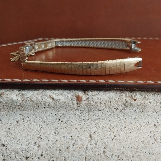 Long 10K Yellow Gold-Fill Ladies Kreisler MCM Unused 1960s Cocktail Watch Band