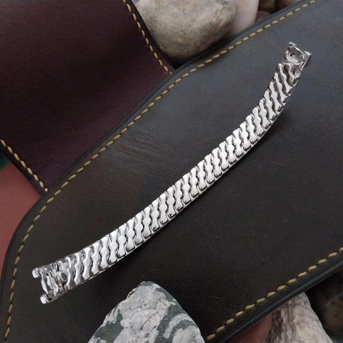 Ladies 10k White Gold-Filled Speidel Catalina 1950s Unused Cocktail Watch Band