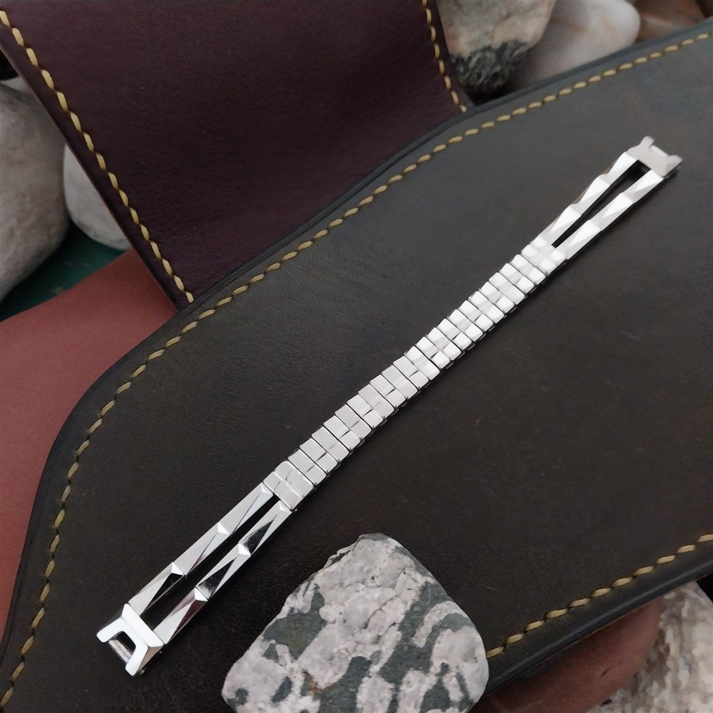 1950s Ladies 12k White Gold-Filled Gemex Single Lug Unused Vintage Watch Band