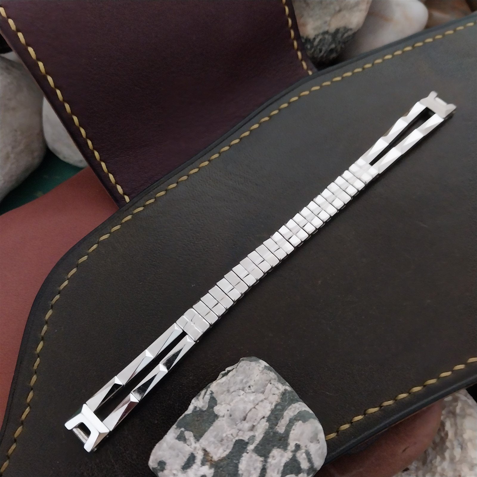 1950s Ladies 12k White Gold-Filled Gemex Single Lug Unused Vintage Watch Band