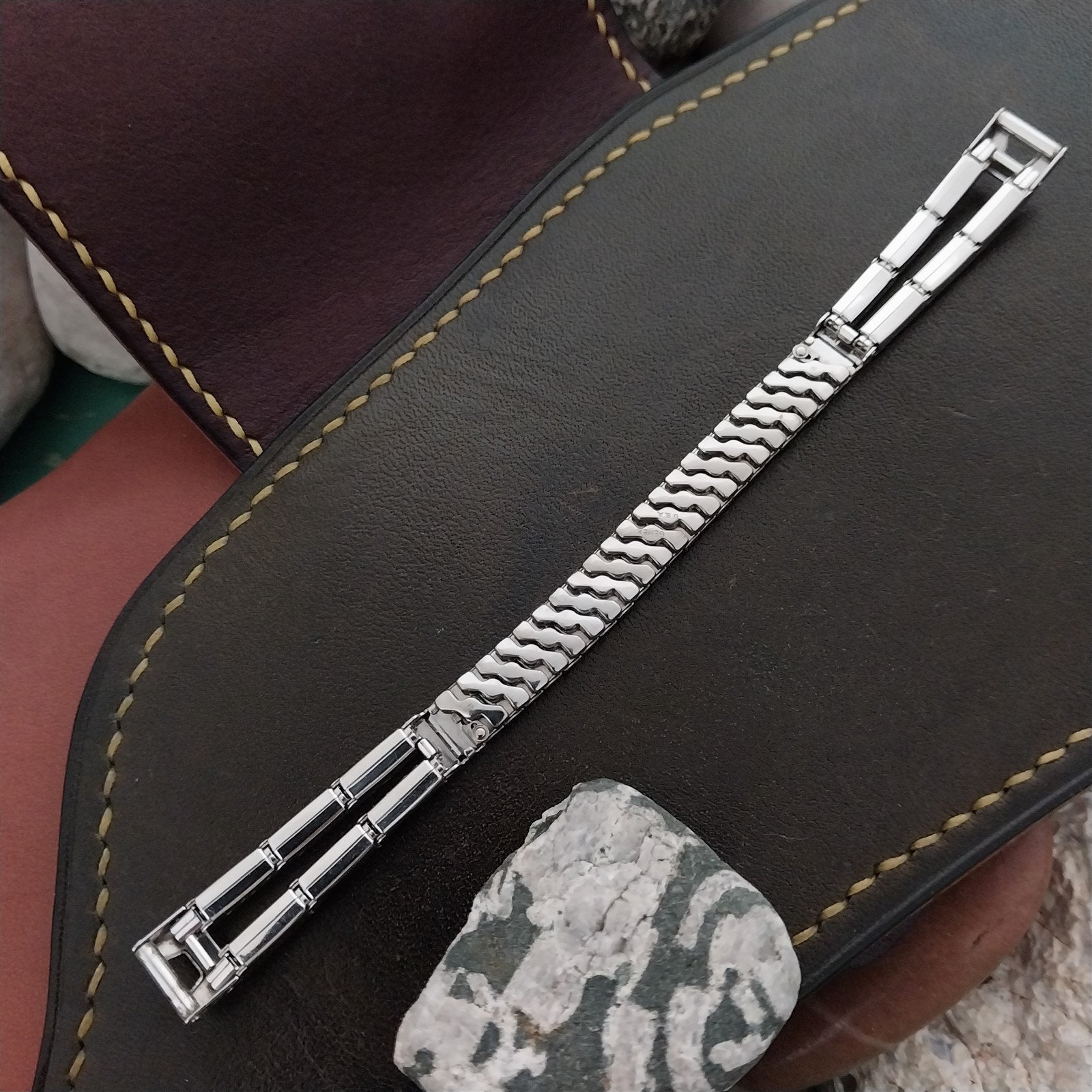 1950s Ladies 12k White Gold-Filled Gemex Single Lug Unused Vintage Watch Band