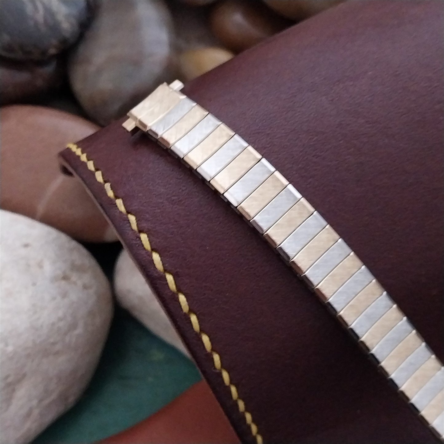 Yellow & White Gold-Plated 1/2" Speidel Twistoflex Unused Vintage Watch Band