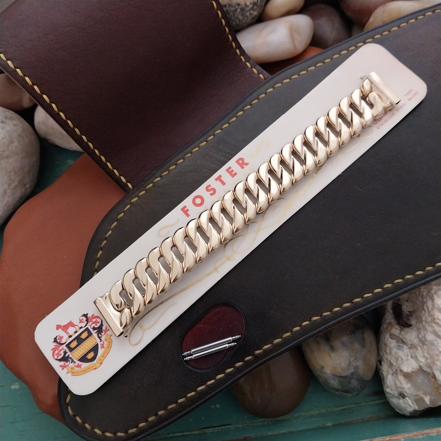 1950s 10k Gold Filled Foster Curb-Link Expansion 5/8" nos Vintage Watch Band