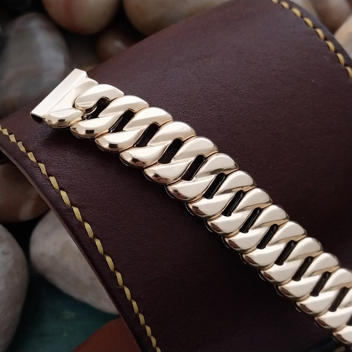 1950s 10k Gold Filled Foster Curb-Link Expansion 5/8" nos Vintage Watch Band