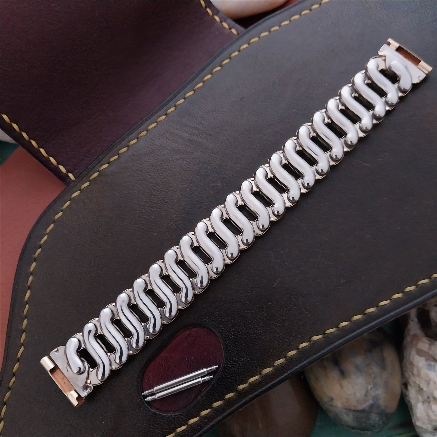 1950s 10k Gold Filled Foster Curb-Link Expansion 5/8" nos Vintage Watch Band