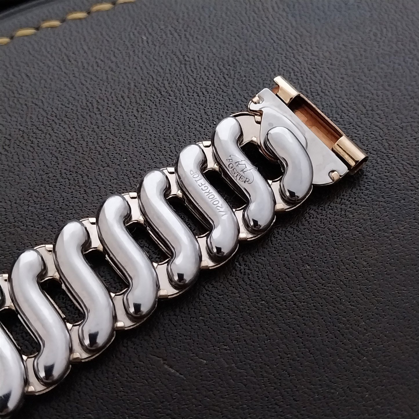 1950s 10k Gold Filled Foster Curb-Link Expansion 5/8" nos Vintage Watch Band