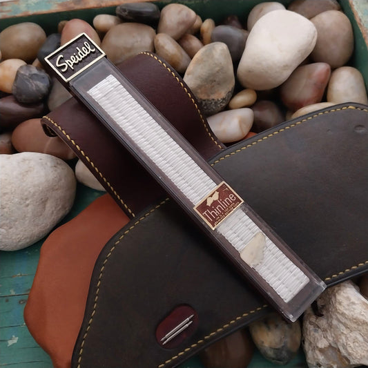 17.2mm 18mm White Gold-Filled Speidel Long Thinline nos Vintage Watch Band