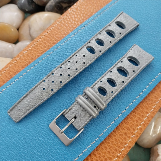 Vintage 19mm Rally GT Skindiver Grey 1960s-1970s Unused Watch Band &Matte Buckle