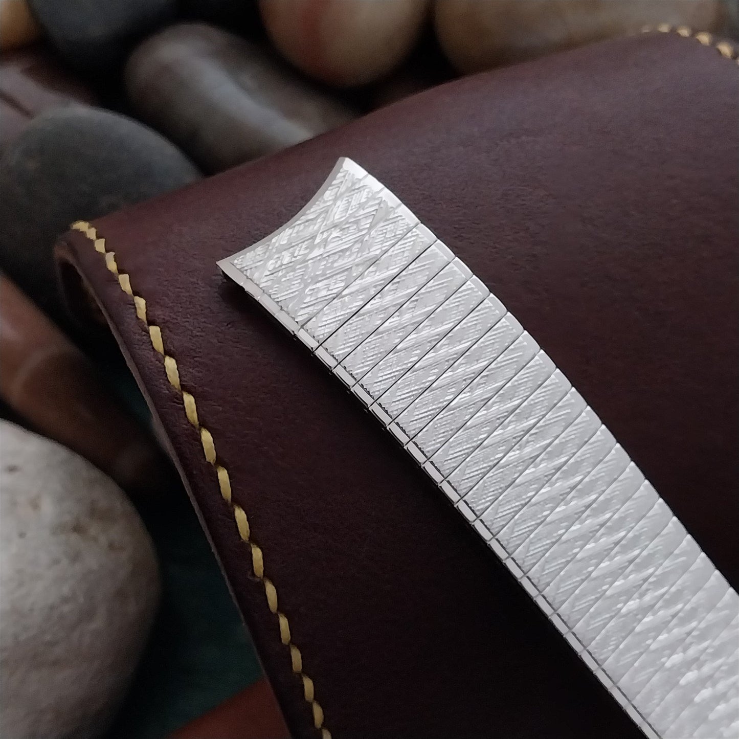 17.2mm 10K White Gold-Filled Speidel Long Thinline nos Vintage Watch Band