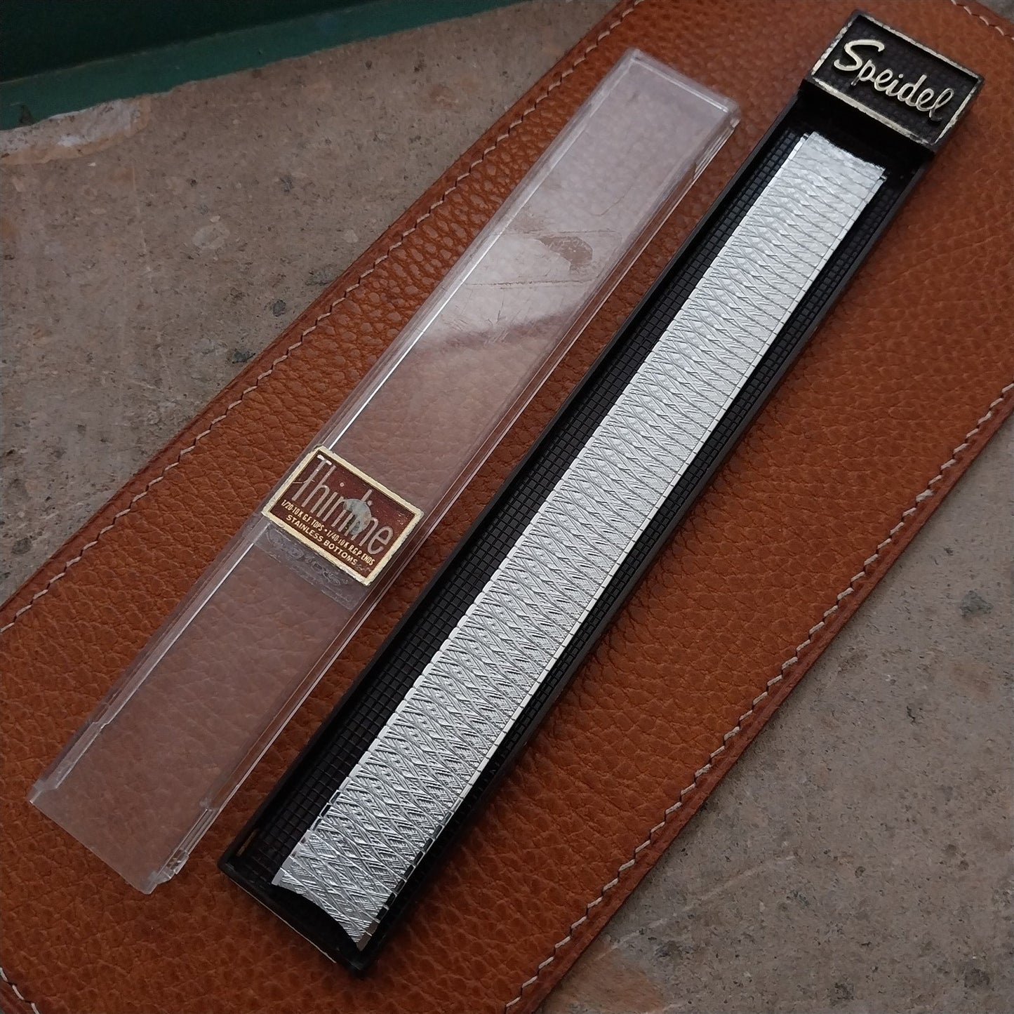 17.2mm White Gold-Filled Speidel Long Thinline NOS Vintage Watch Band
