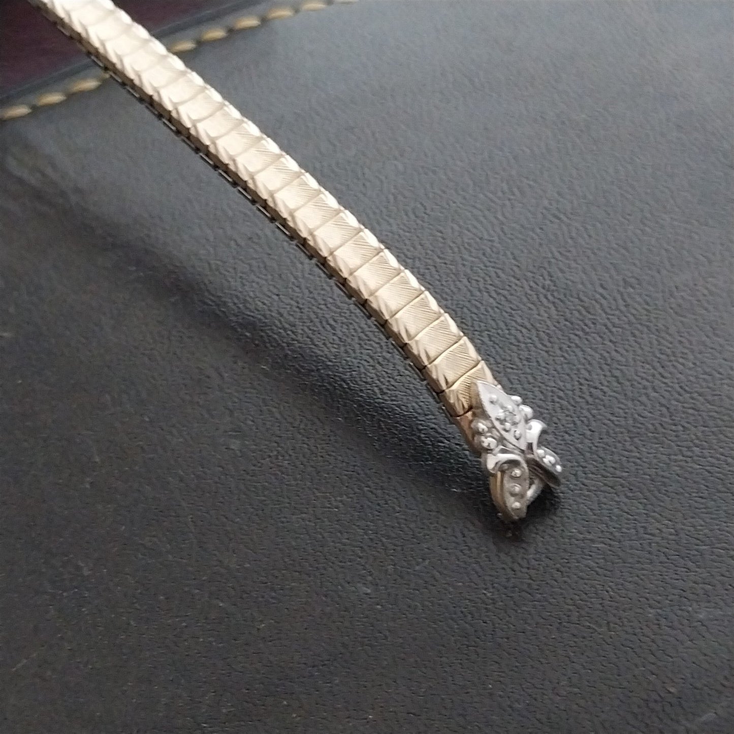 Ladies 10k Gold-Filled & Diamond Single-Lug Speidel Unused Vintage Watch Band