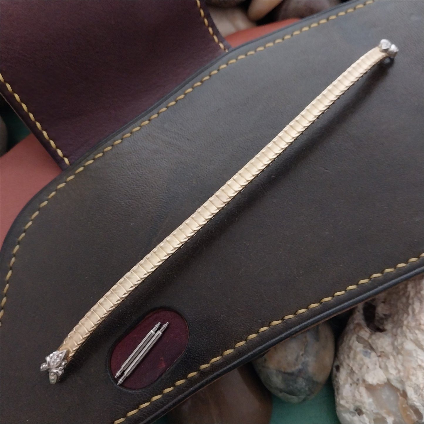 Ladies 10k Gold-Filled & Diamond Single-Lug Speidel Unused Vintage Watch Band