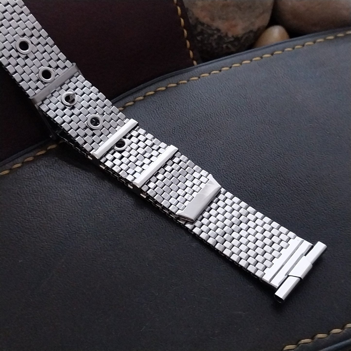 18mm 19mm 1960s Lenox Stainless Steel Mesh Belt Buckle Style Unused Watch Band