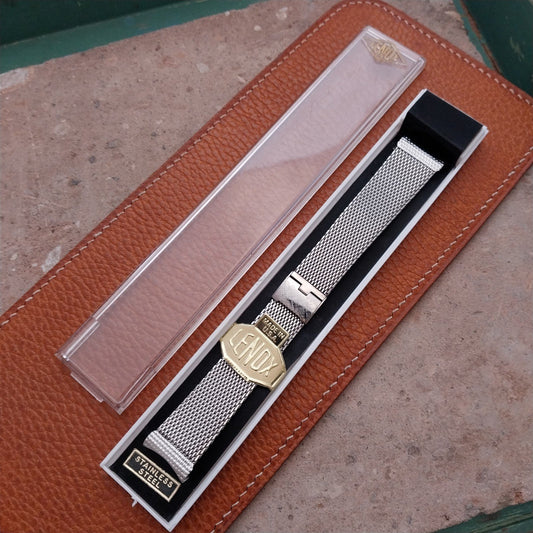 19mm 18mm 17mm Classic Stainless Steel Mesh Lenox 1960s-1970s Unused Watch Band