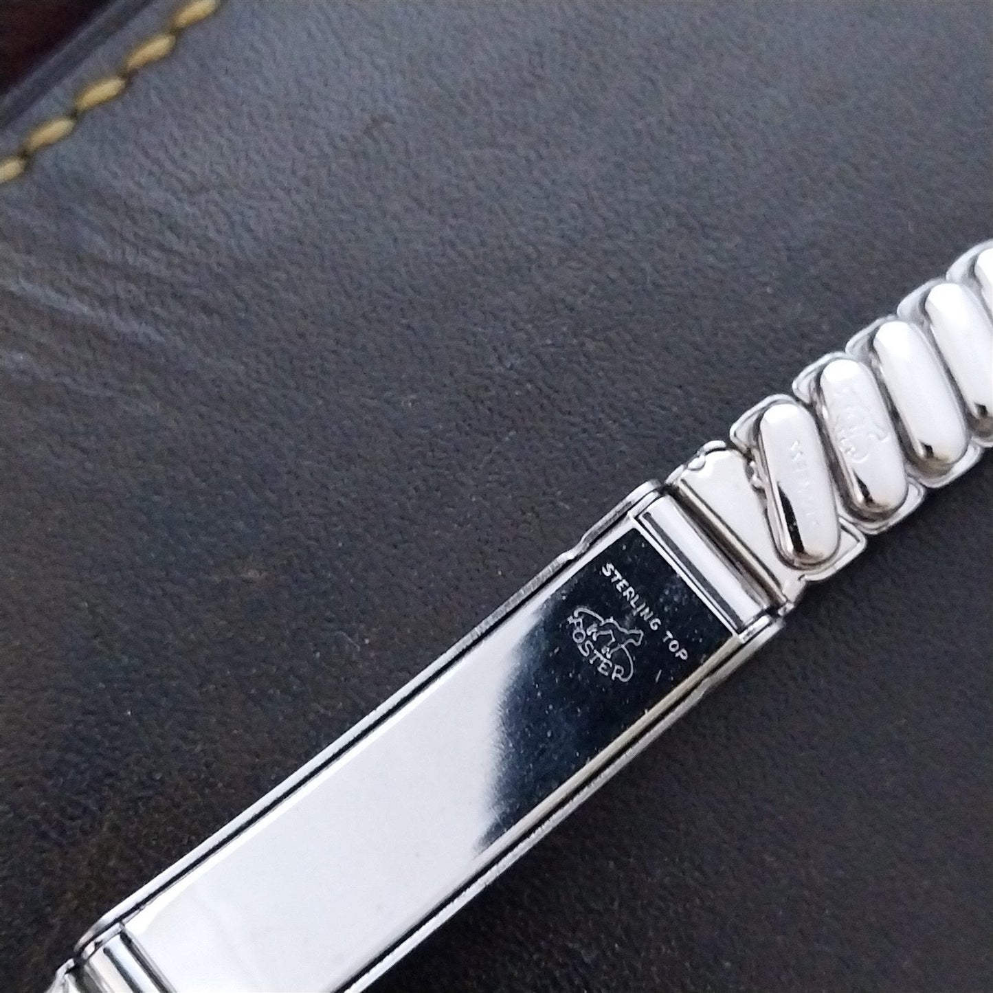 Ladies Stainless & Sterling 1/2" Keepsake Photograph 1950s Vintage Watch Band