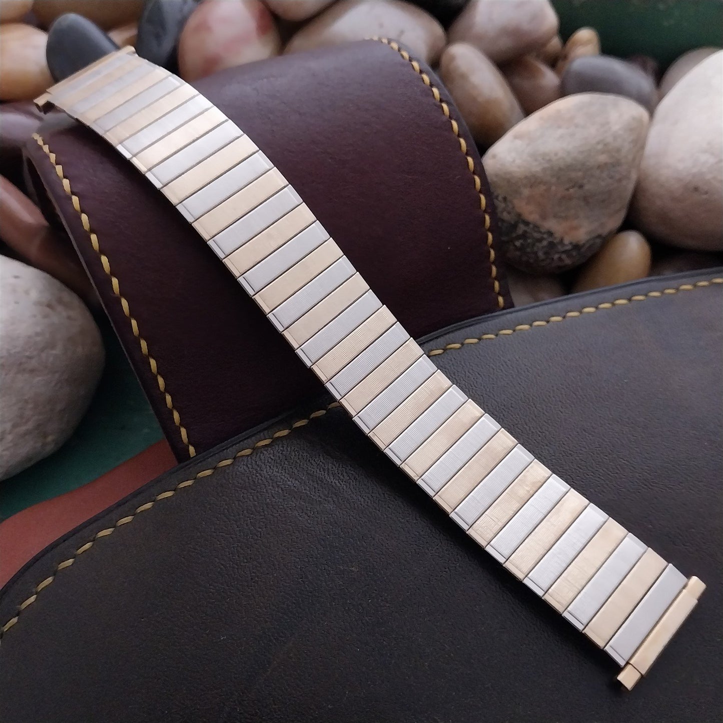 18mm 19mm 20mm Speidel Twistoflex Gold-Tone & Stainless Steel Unused Watch Band