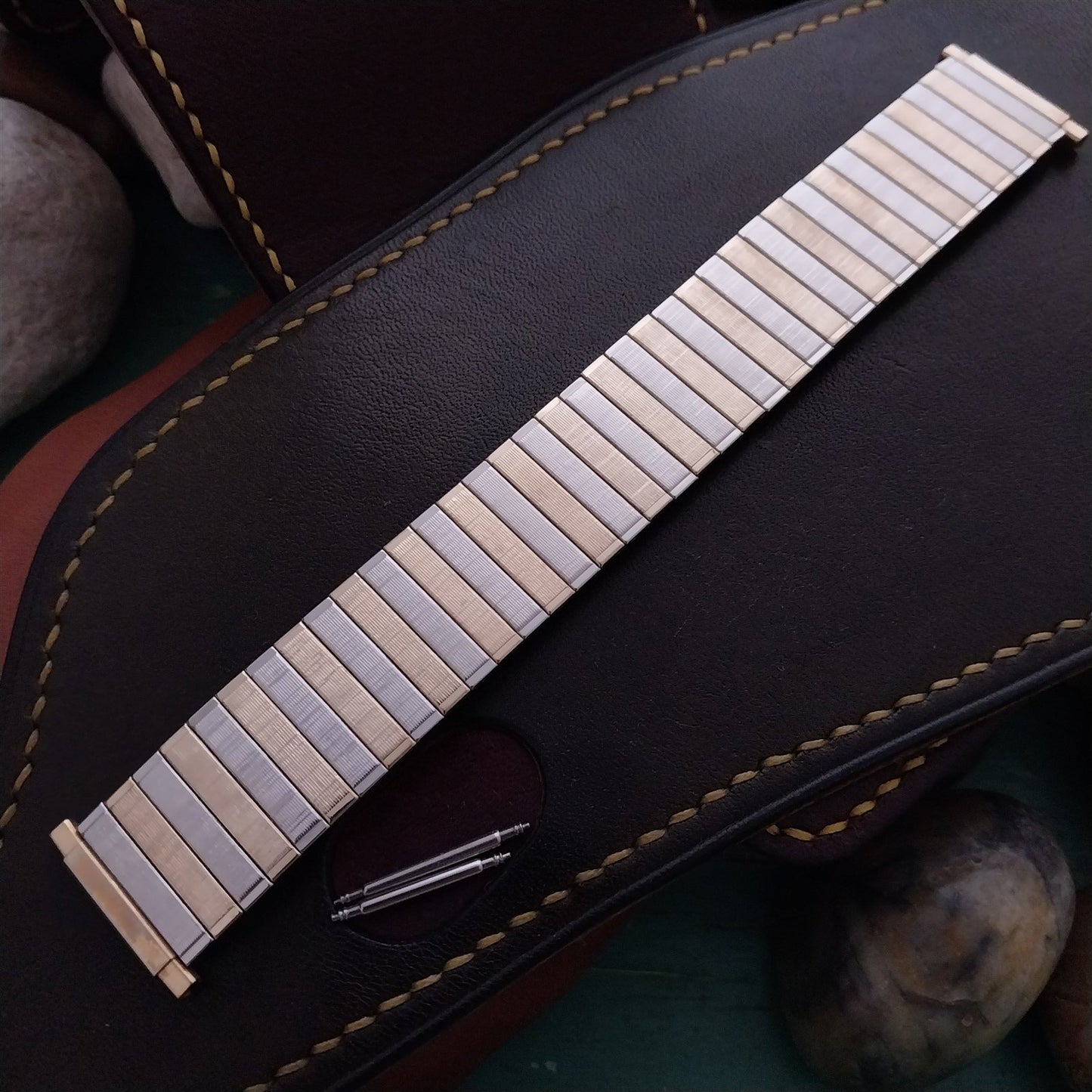 18mm 19mm 20mm Speidel Twistoflex Gold-Tone & Stainless Steel Unused Watch Band