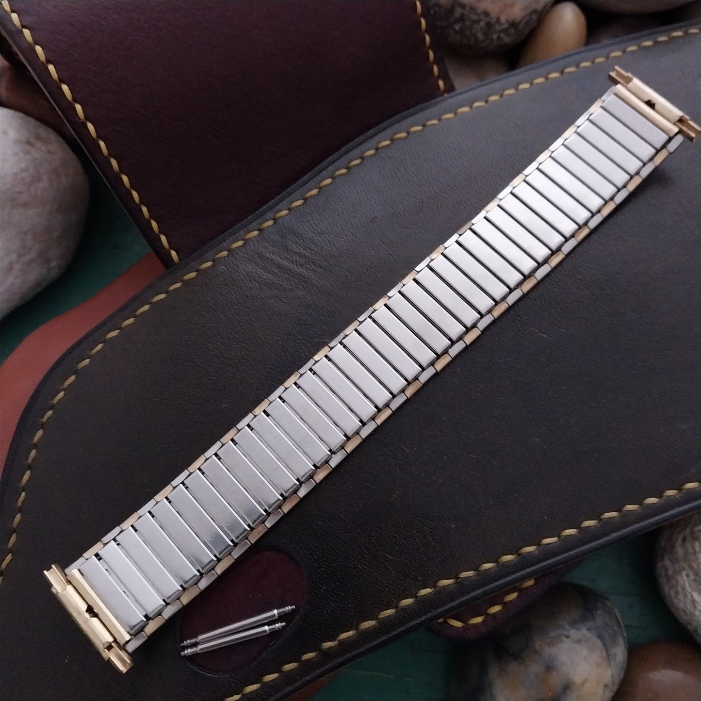 18mm 19mm 20mm Speidel Twistoflex Gold-Tone & Stainless Steel Unused Watch Band