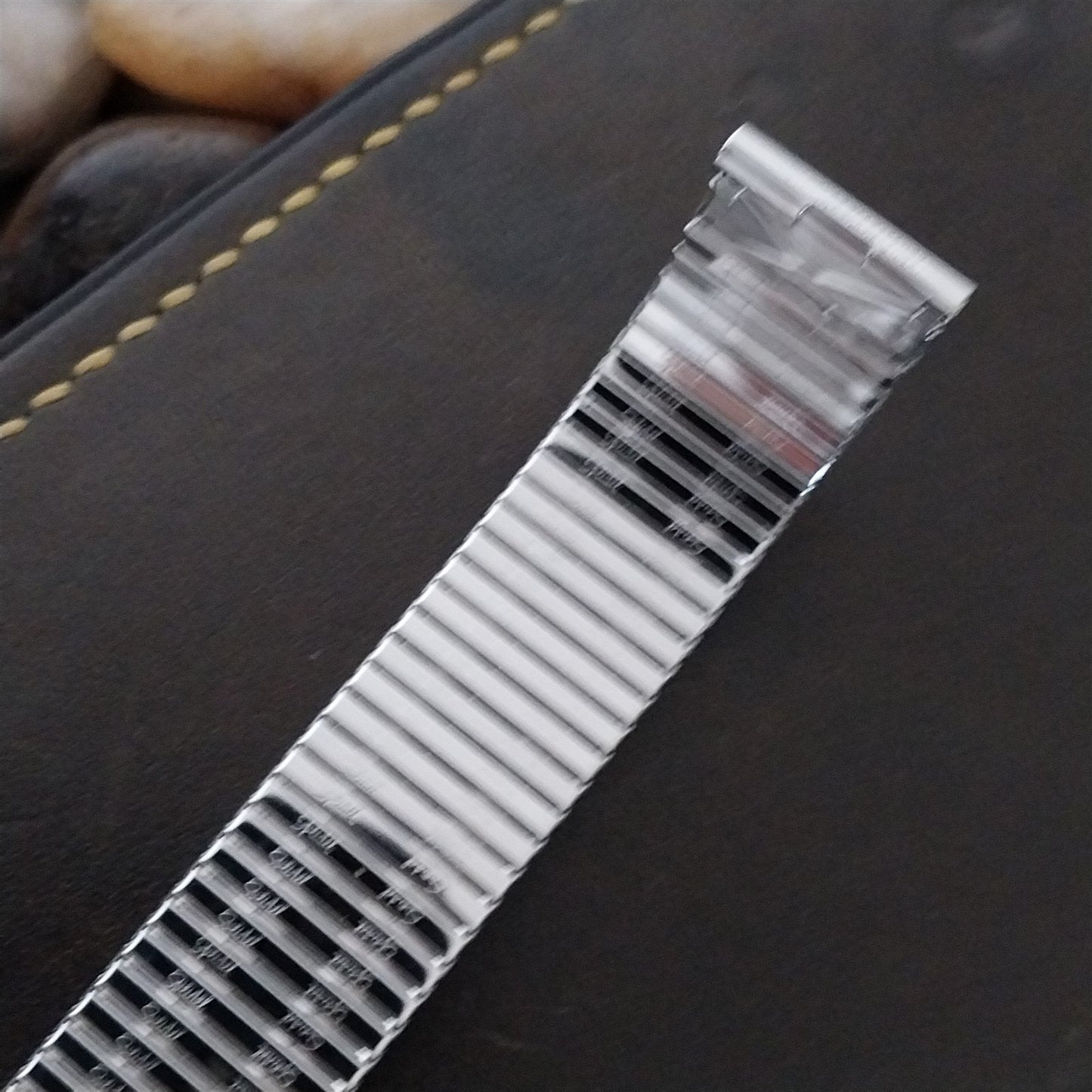 17.2mm 10K White Gold-Filled Speidel X-Long Thinline nos Unused 1970s Watch Band