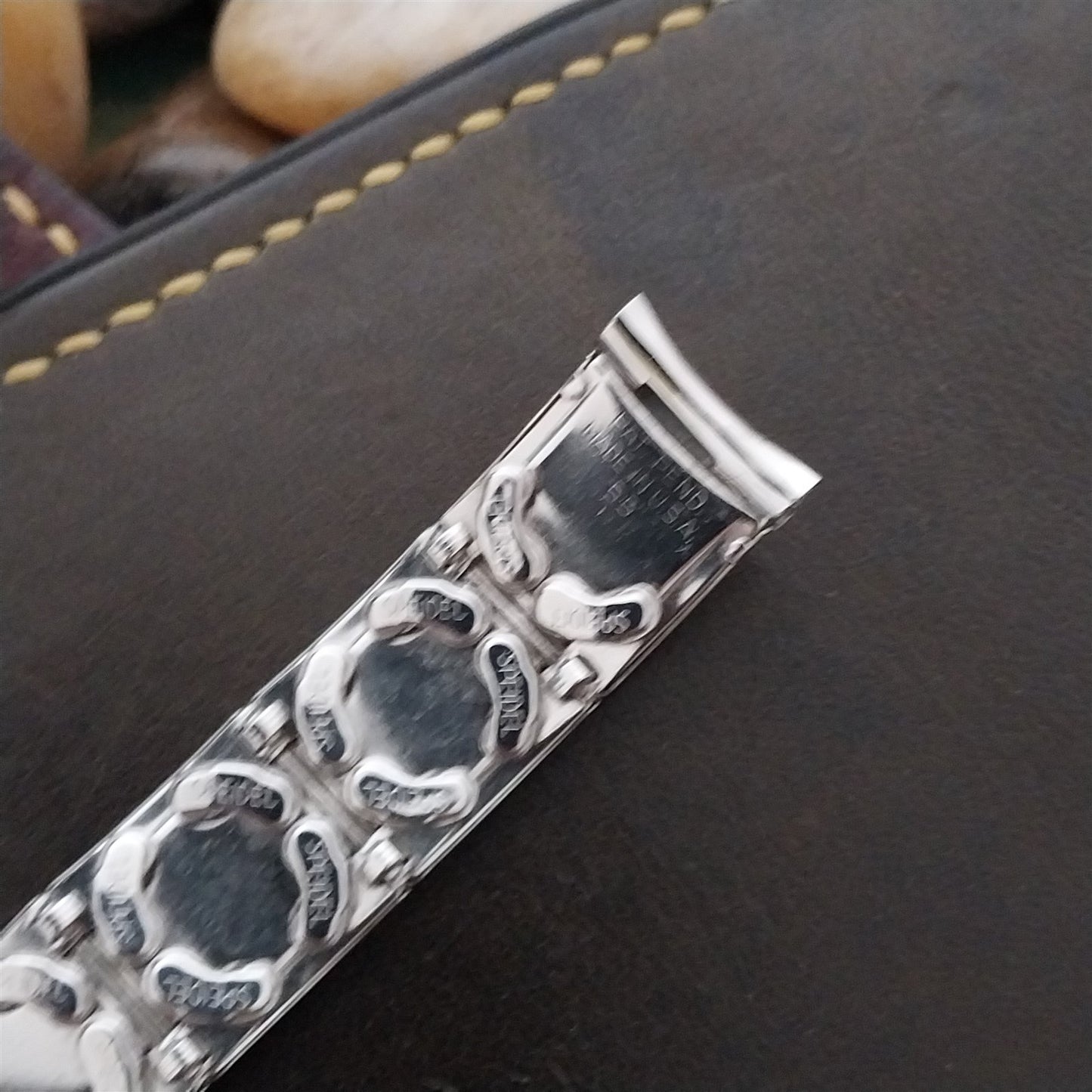 5/8" 10k White Gold-Filled 1955 Speidel Floating-Link nos Unused Watch Band