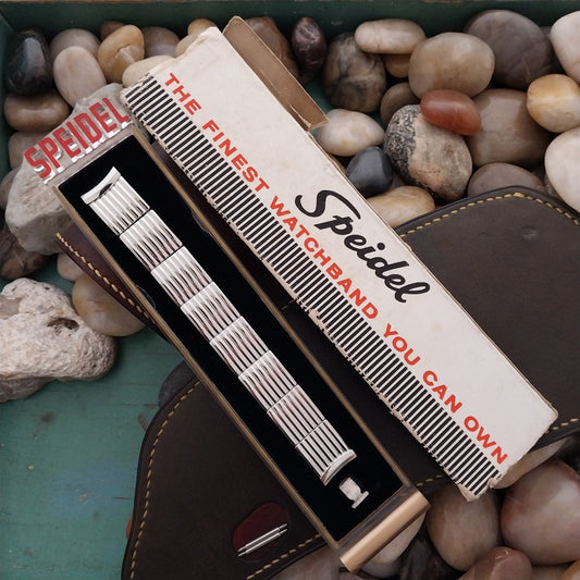 5/8" 10k White Gold-Filled 1955 Speidel Floating-Link nos Unused Watch Band