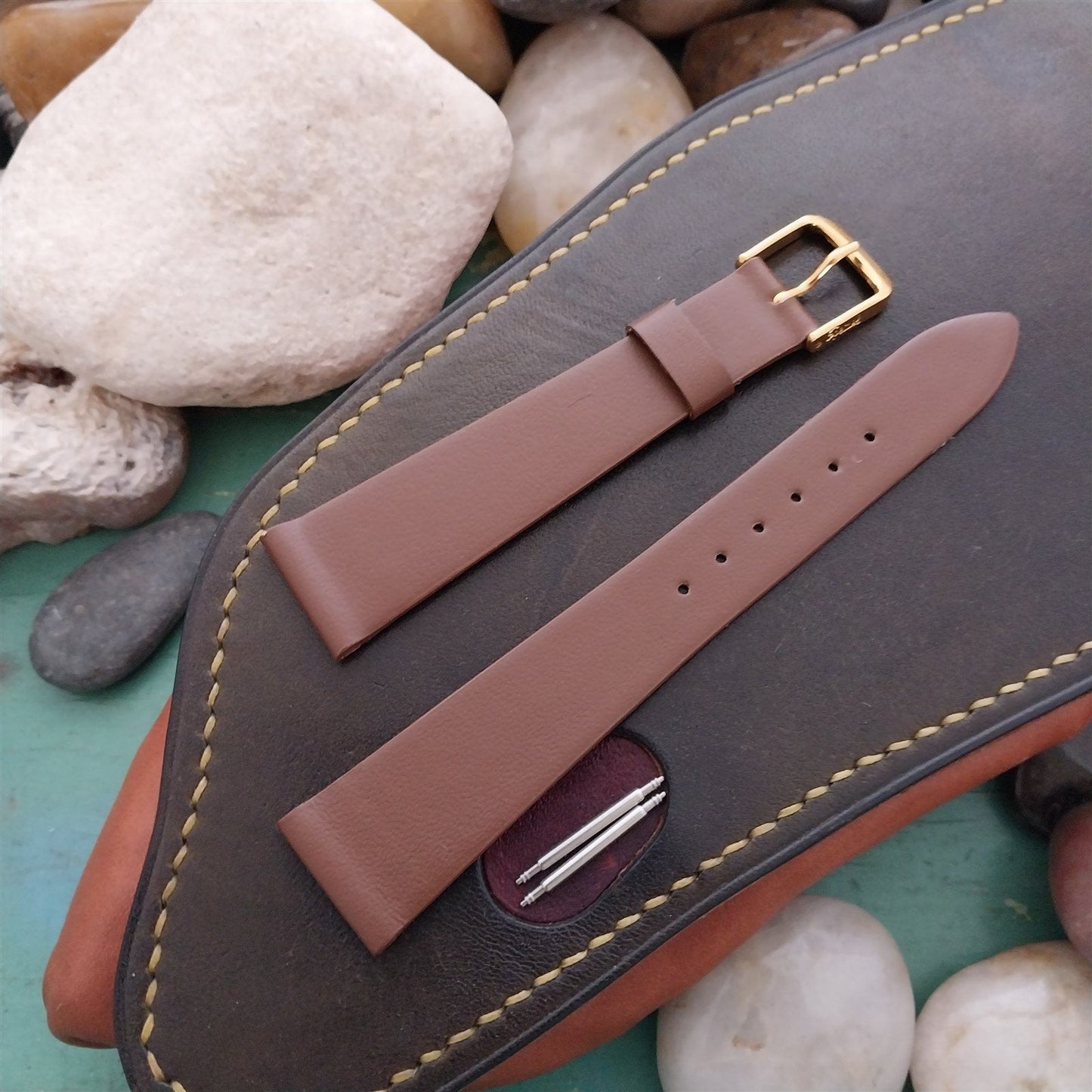 19mm Brown Calfskin Leather Speidel Canada 1980s Vintage Watch Band