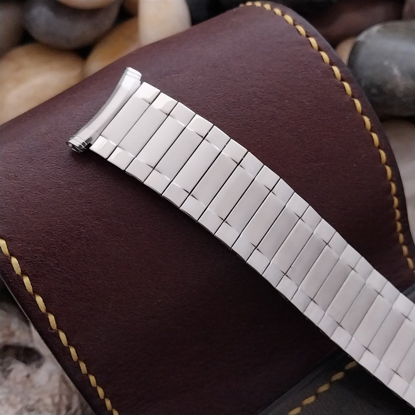 19mm 18mm Speidel Radial Wide Brushed Stainless Steel Unused 1970s Watch Band