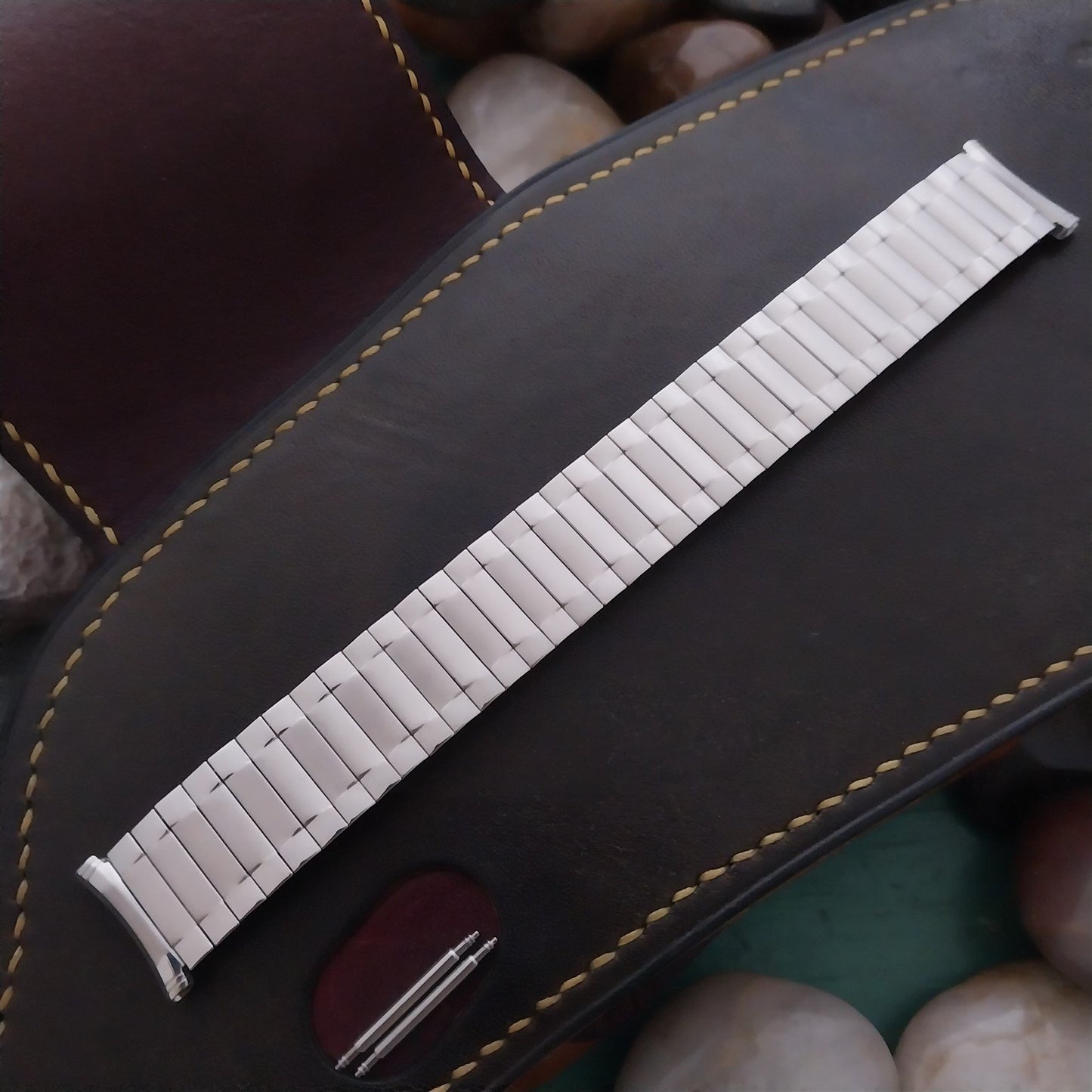 19mm 18mm Speidel Radial Wide Brushed Stainless Steel Unused 1970s Watch Band