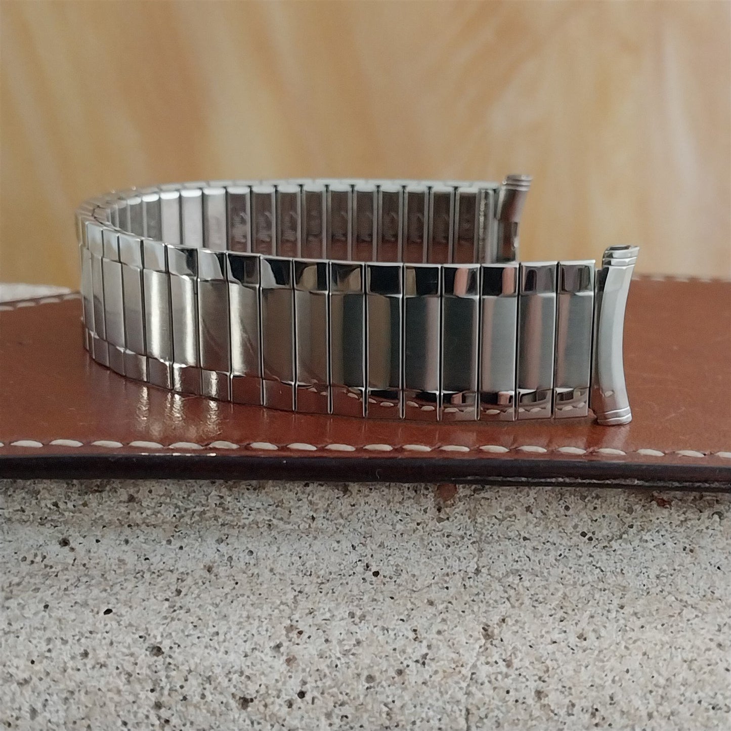 19mm 18mm Speidel Radial Wide Brushed Stainless Steel Unused 1970s Watch Band