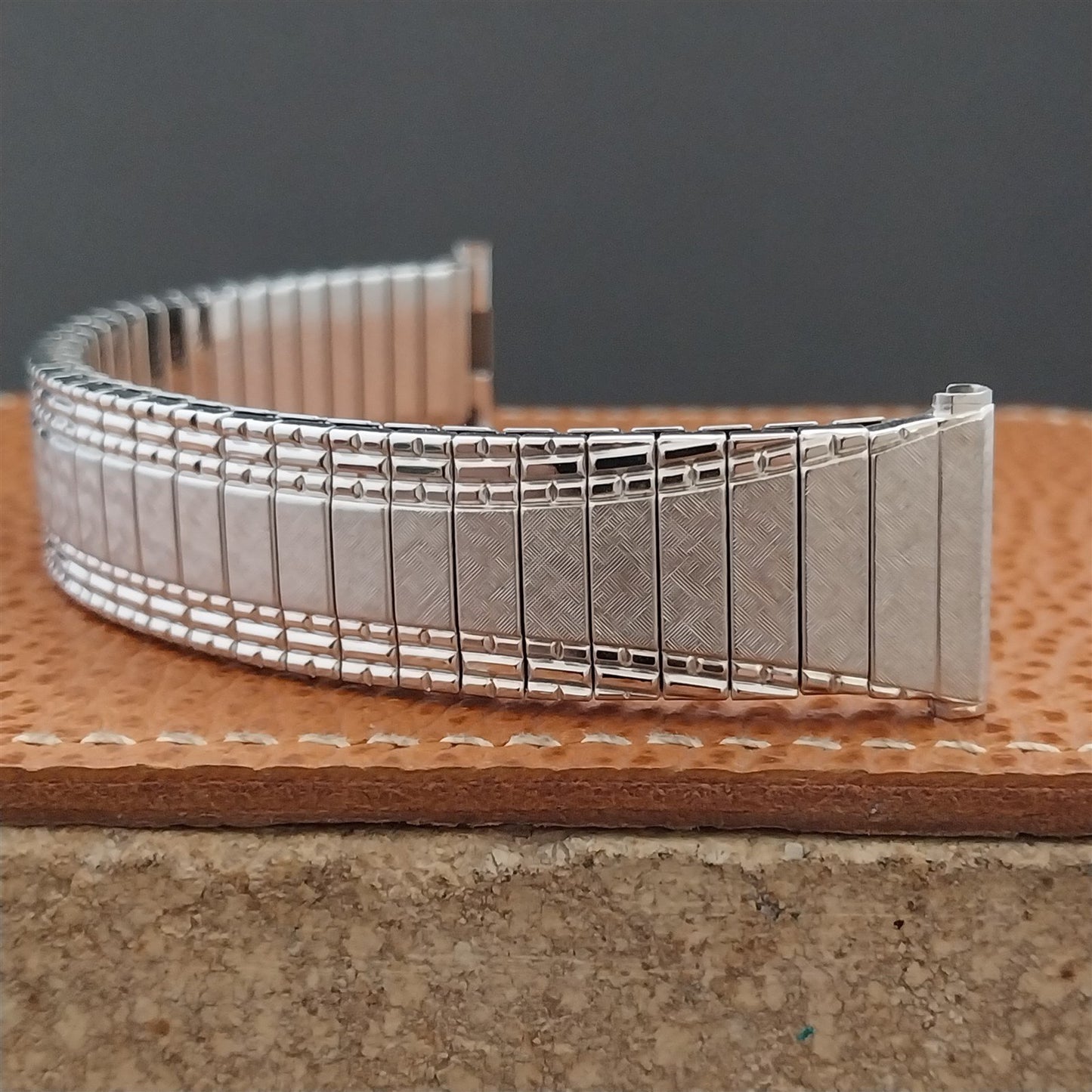 1962 Vintage 17mm 18mm 19mm White Gold Fill Speidel Focus NOS Unused Watch Band