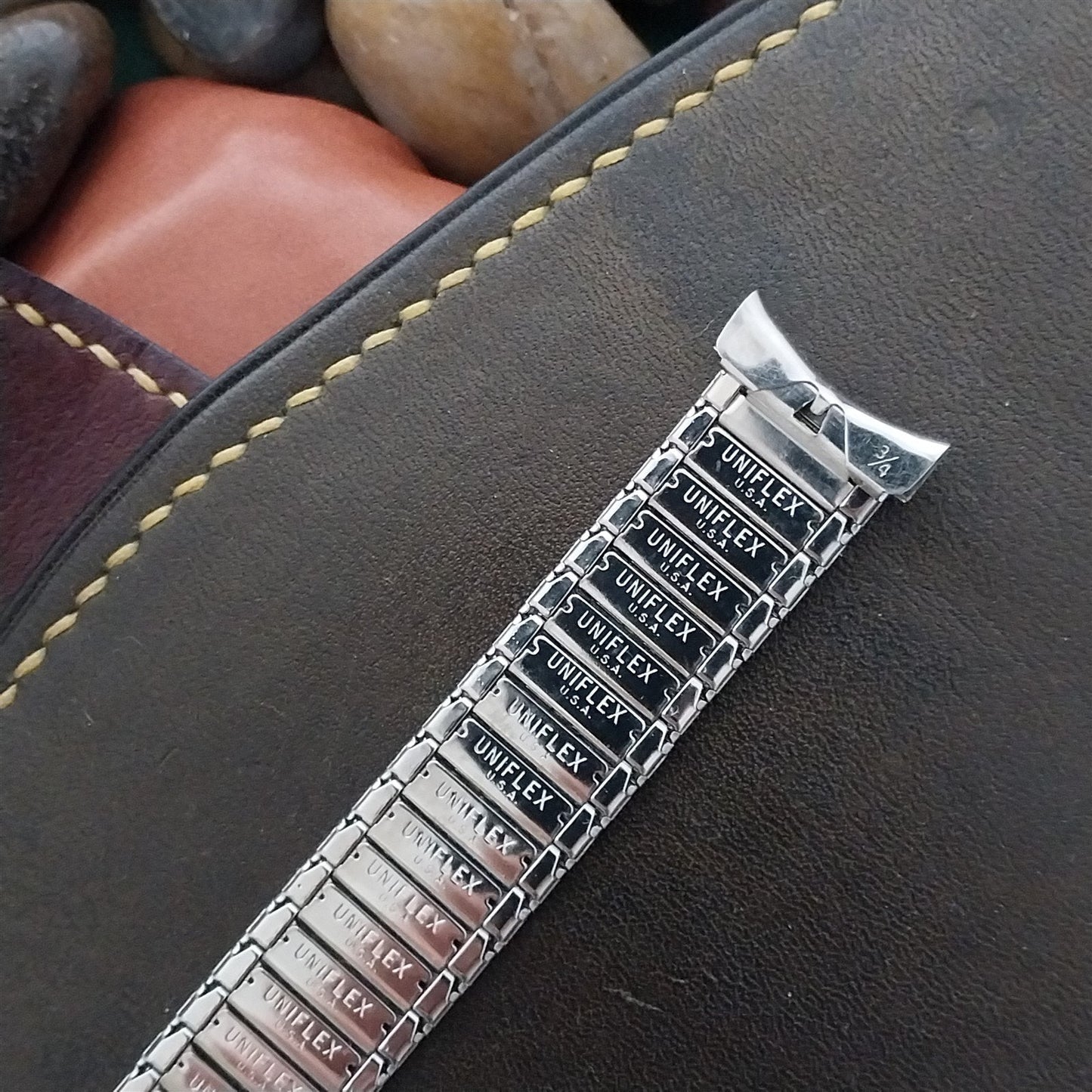 19mm 18mm UniFlex Stainless Steel Slim Expansion Unused 1960s Vintage Watch Band