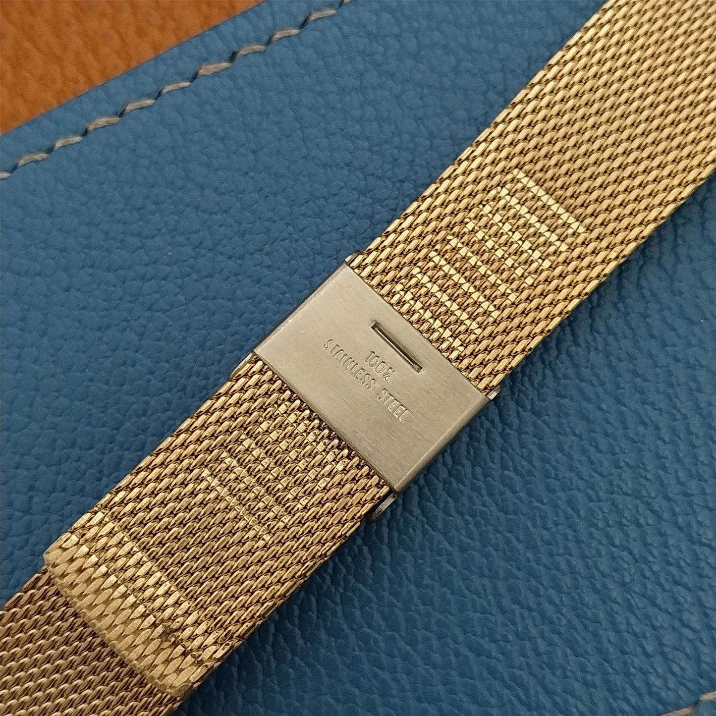 22mm 20mm 19mm Yellow Gold-Tone Mesh Speidel nos Unused 1970s Vintage Watch Band