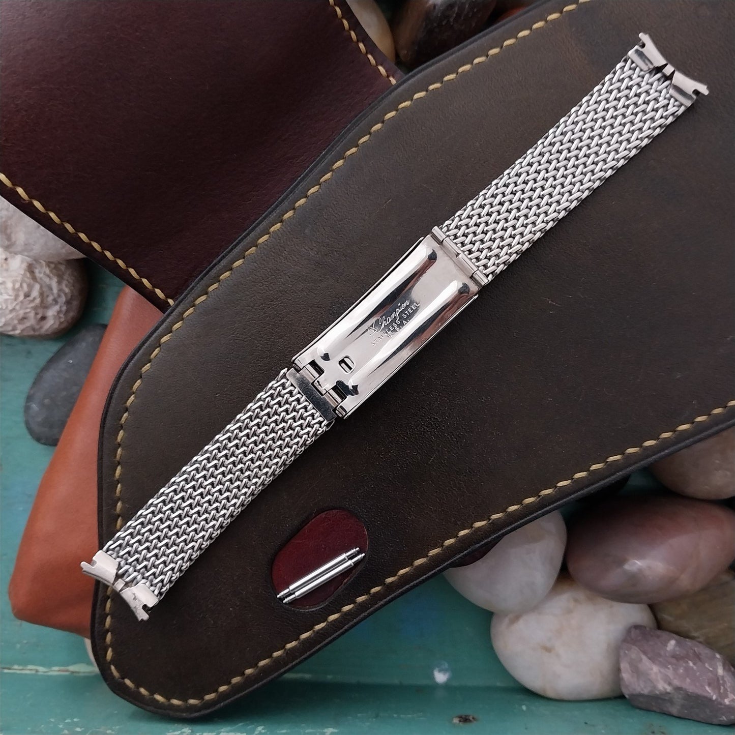 17.2mm Stainless Steel Mesh JB Champion Unused 1960s Vintage Watch Band