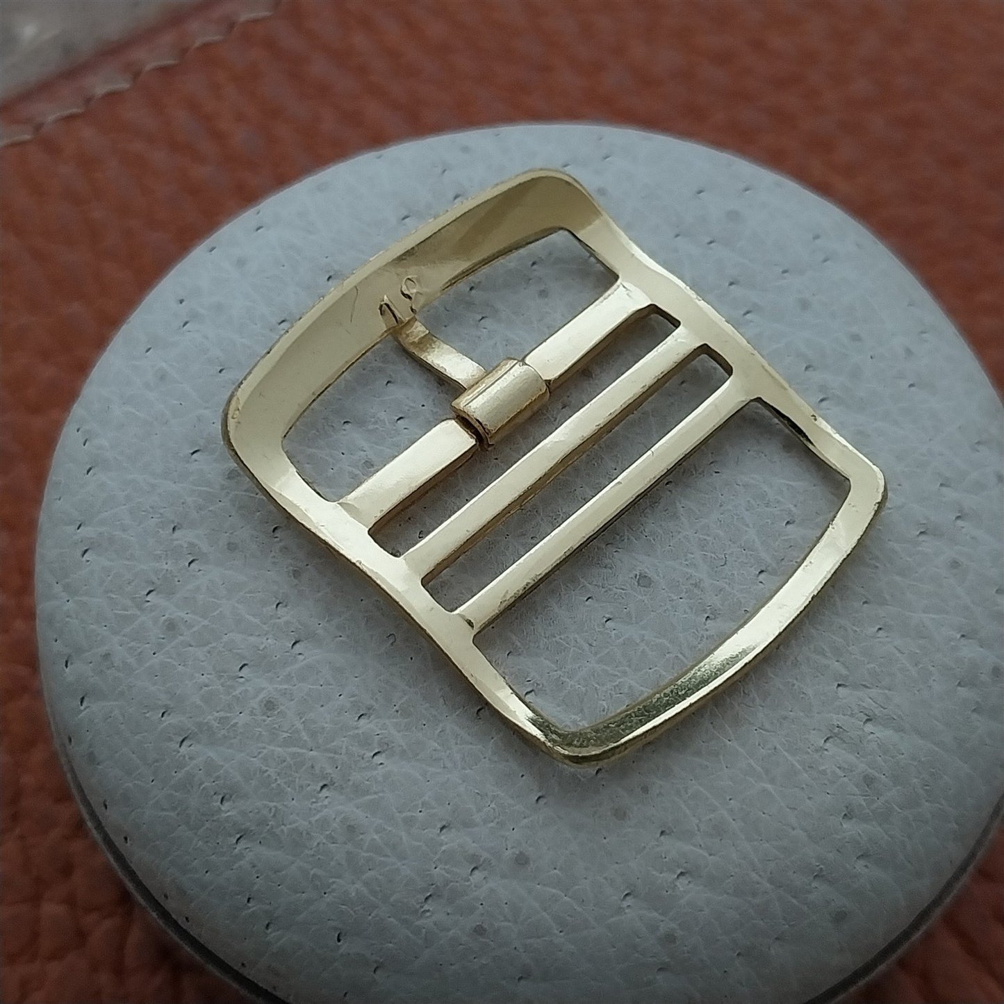 Vintage 18mm Eulit Gold-Tone Buckle for Nylon Perlon Single-Pass Watch Strap