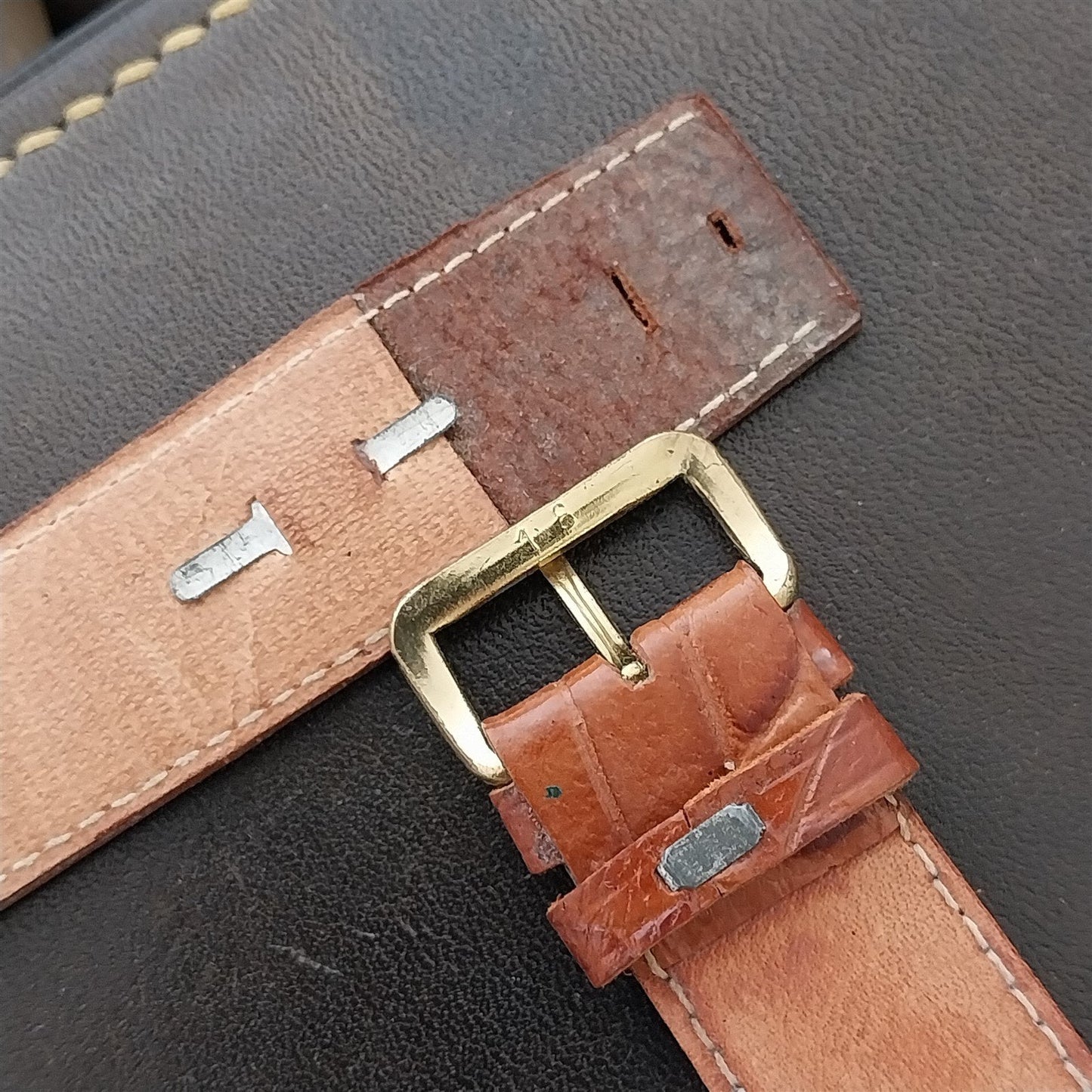 20mm Wire-Lug Leather Unused nos 1940s-1950s Vintage Watch Band